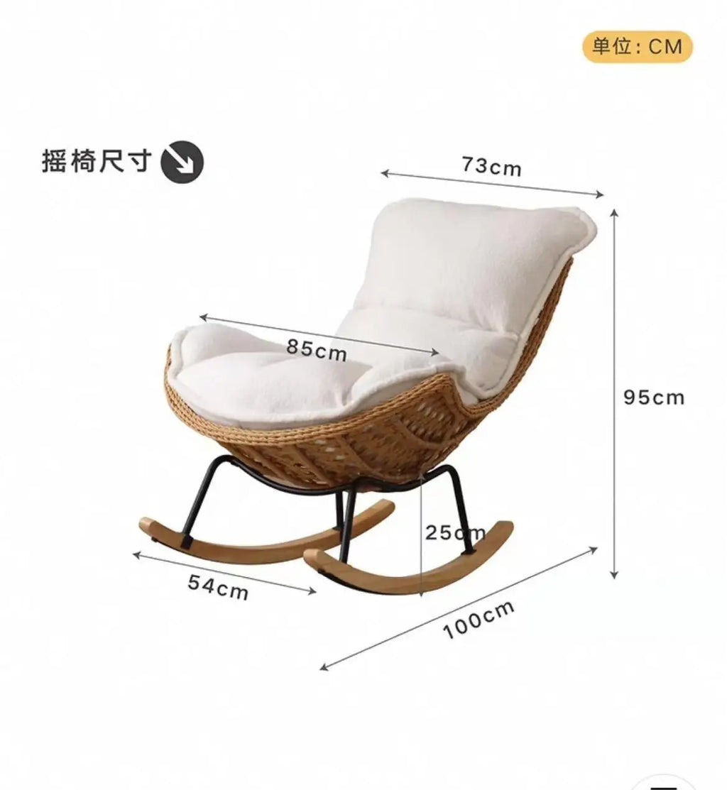 Rocking chair recliner adult sleeping single rattan balcony lazy chair bedroom casual home lazy sofa
