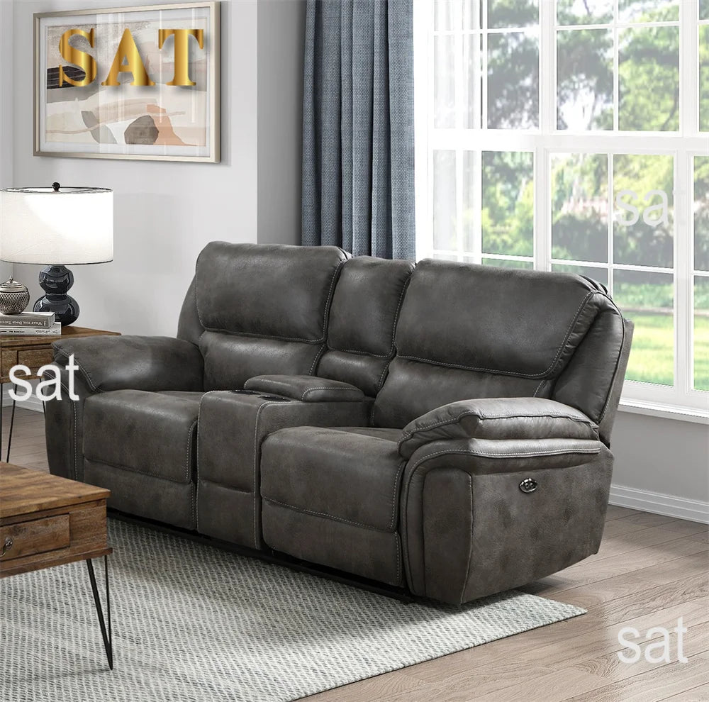 #￥Modern Power Electric Reclining Couch Loveseat Chair Microfiber Upholstery USB  Living Room Recliner Sofa Set 3+2+1 Furniture