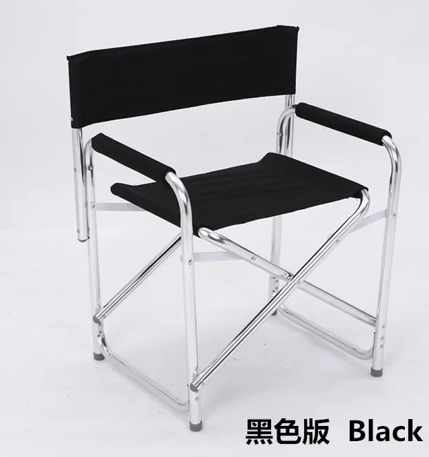 Aluminum Alloy Director’s Chair with Side Table, Portable Folding Fishing Stool, Relaxing Laptop Desk, Outdoor Picnic Gear