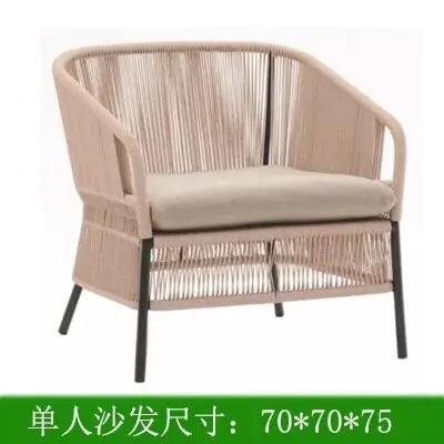 Outdoor courtyard Open-air waterproof and sunscreen Outdoor garden Balcony B & B leisure rattan chair combination furniture