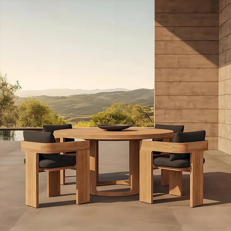# Luxury Durable Minimalist Design Outdoor Teak Wood Furniture Modern Style Farmhouse Garden Sofa For Hotel Park