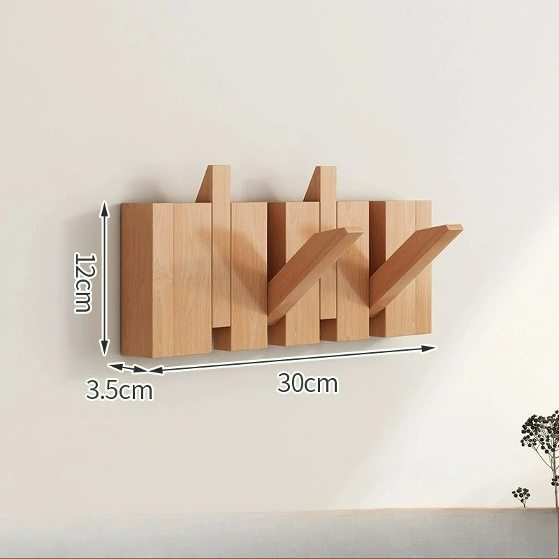 Light Luxury Living Room Wall Clothes Rack Wall-mounted Clothes Hanger Solid Wood Shelves Storage Home Organization and Storage