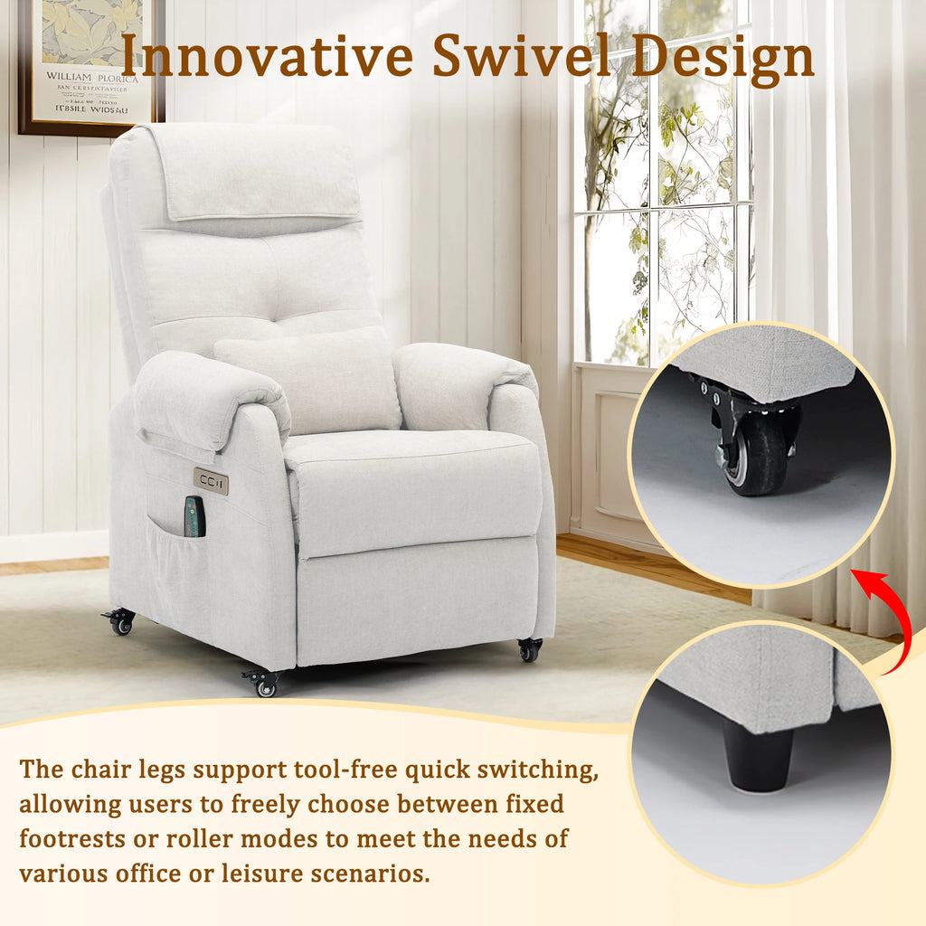 Korser Power Small Recliner Chair for Small Spaces with Wheels and USB Ports for Living Room，Bedroom，Office