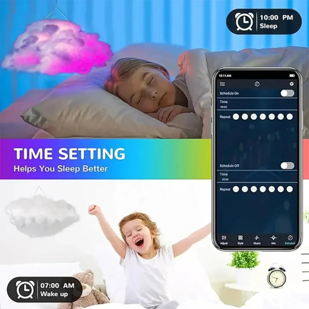 RGB Cloud Light LED Hanging Lamp APP Remote Control Music Atmosphere Light for Bedroom Party