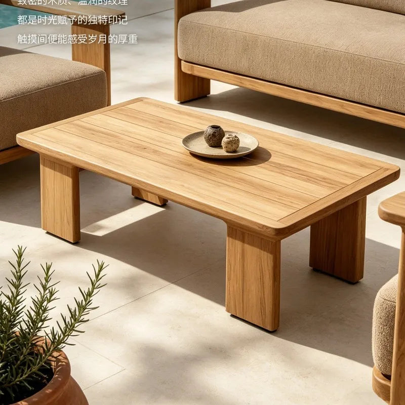 Outdoor Sofa, Patio Furniture, Teak Sofa, Anti-Corrosion And Sun-Resistant, Outdoor Terrace, Solid Wood Sofa, Leisure Outdoor Fu