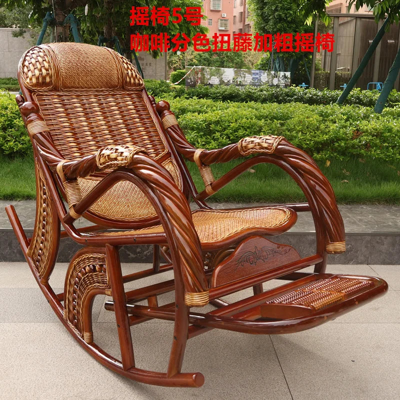 HYS rattan home rocking chair recliner back recliner nap chair leisure chair home elderly free