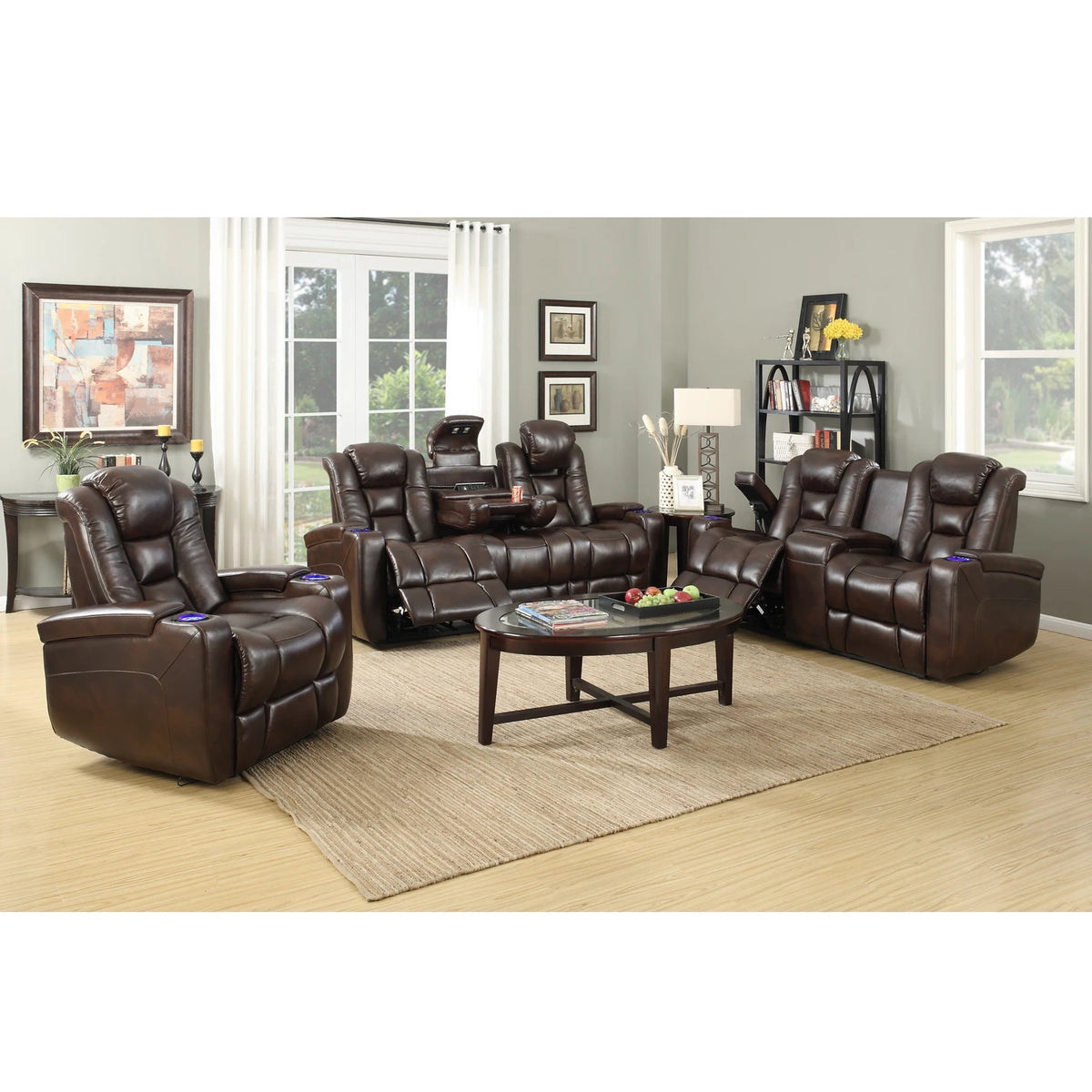 #Living Room Home Furniture Luxury Real Leather Sectional Power Electric Recliner Brown Leather Couch Sofa Sets 3 2 Modern