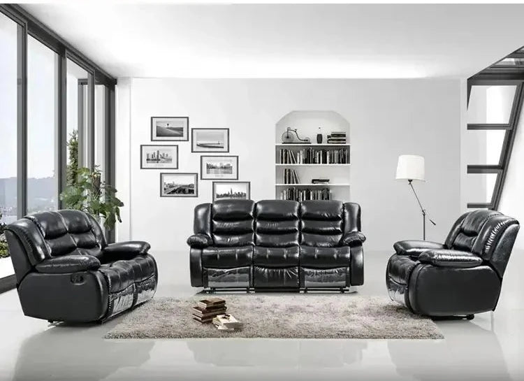 Genuine Leather Sofa Living Room Set Electric Sofa 3 2 1 Seat Genuine Electric Power Leather Recliner Sofa Set