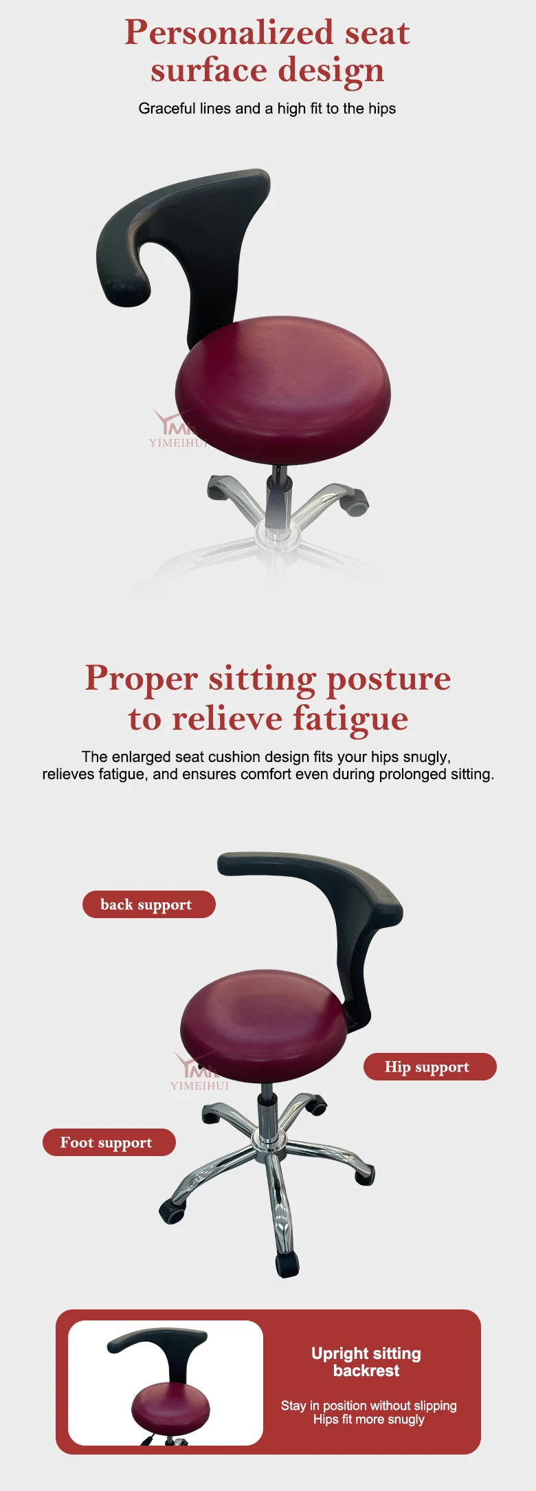 Saddle Beauty Stool Lifting Explosion Proof Chair Seat For Dental Nurse Surgery B Ultrasound Medical Salon Use