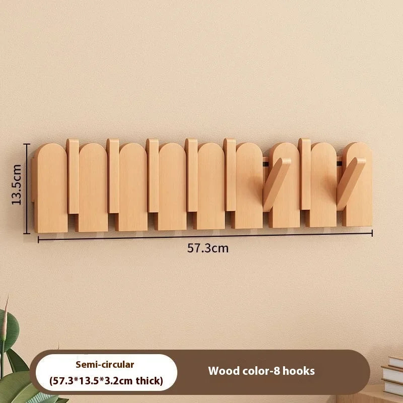 Wooden Piano Key Coat Hooks - Wall Mounted Entryway Hangers for Door & Foyer - Creative Wooden Wall Organizer for Keys & Clothes