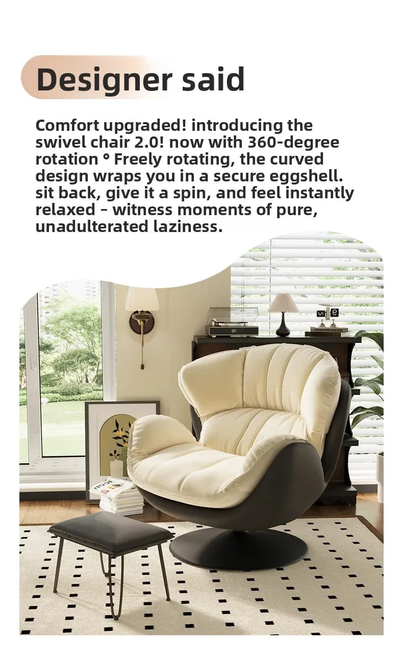 Upgraded and enlarged lazy sofa, 360 ° rotating single sofa, living room leisure sofa, thickened soft pack lazy sofa chair