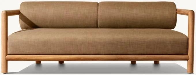 #New Design Round Leg Teak Wood Eco-Friendly Outdoor Sofa and Chairs Set with Thick Cushions for Garden/Courtyard/Park