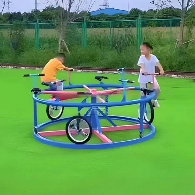 Rotating bicycle riding amusement park 6 seats Cycling without power