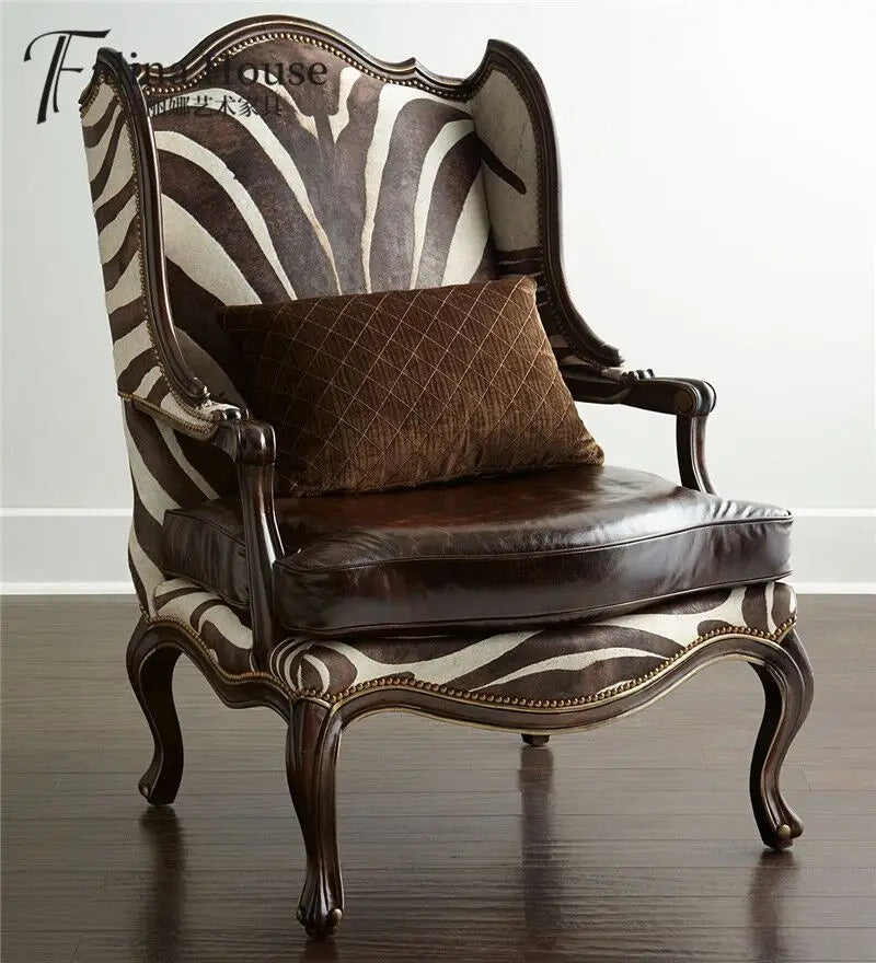 Hh2ccsolid wood single sofa chair high-end villa club leisure chair