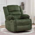 Jumbo Corduroy Rocking Recliner Chair With Cup Holder Swivel Glider Upholstered Deep Seat Lazy Boy Nursery Chair For Living Room