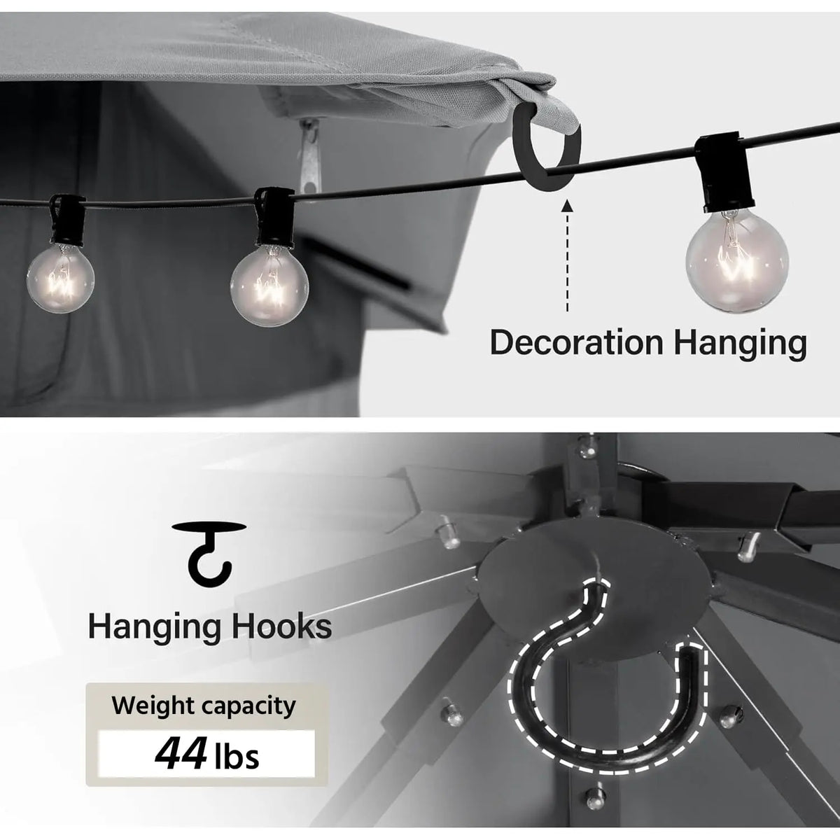 Outdoor Gazebo 8'x8' Heavy Duty Tent with Double Roofs, Mosquito Nettings Privacy Screens for Backyard Garden Deck, Customized