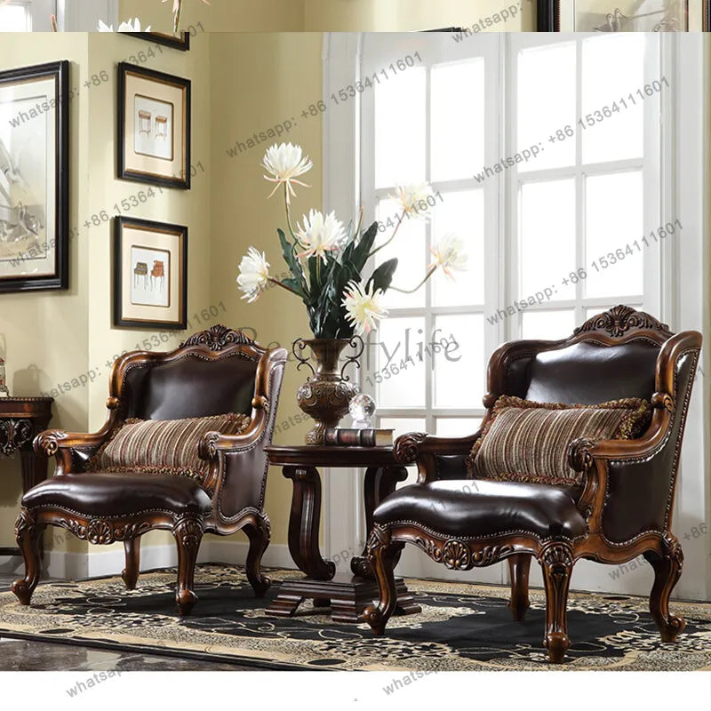 American solid wood tiger chair single simple casual retro bedroom small apartment sofa chair