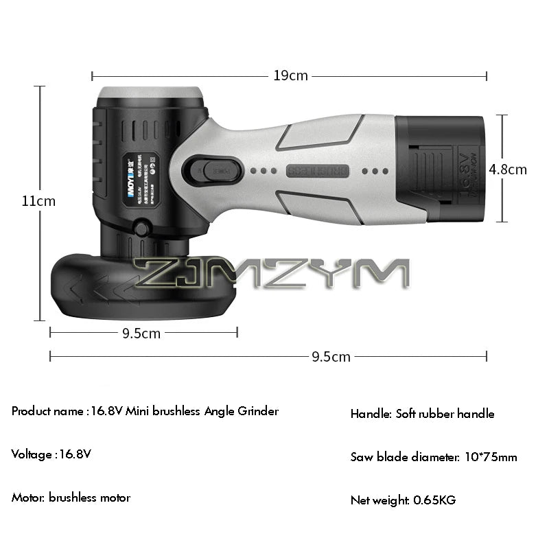 Brushless Mini Angle Grinder Portable Lithium Battery Portable Small  Polishing Grinding Cutting Machine Household Power Tool