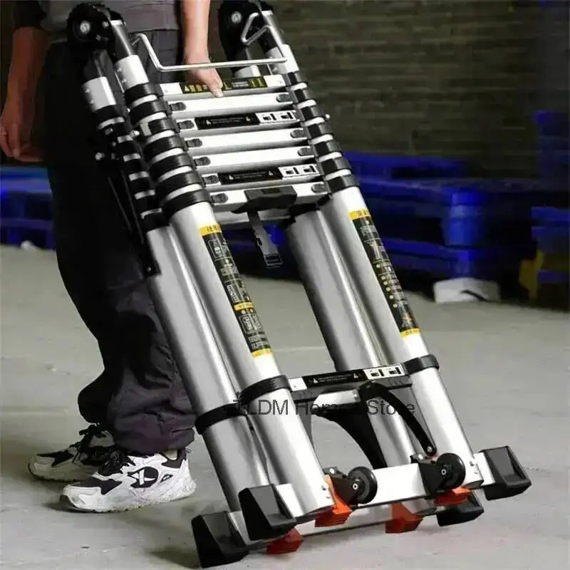 Engineering Multifunctional Aluminum Ladder Step Alloy Stools Home Folding Telescopic Ladder Portable Thick Herringbone Stairs