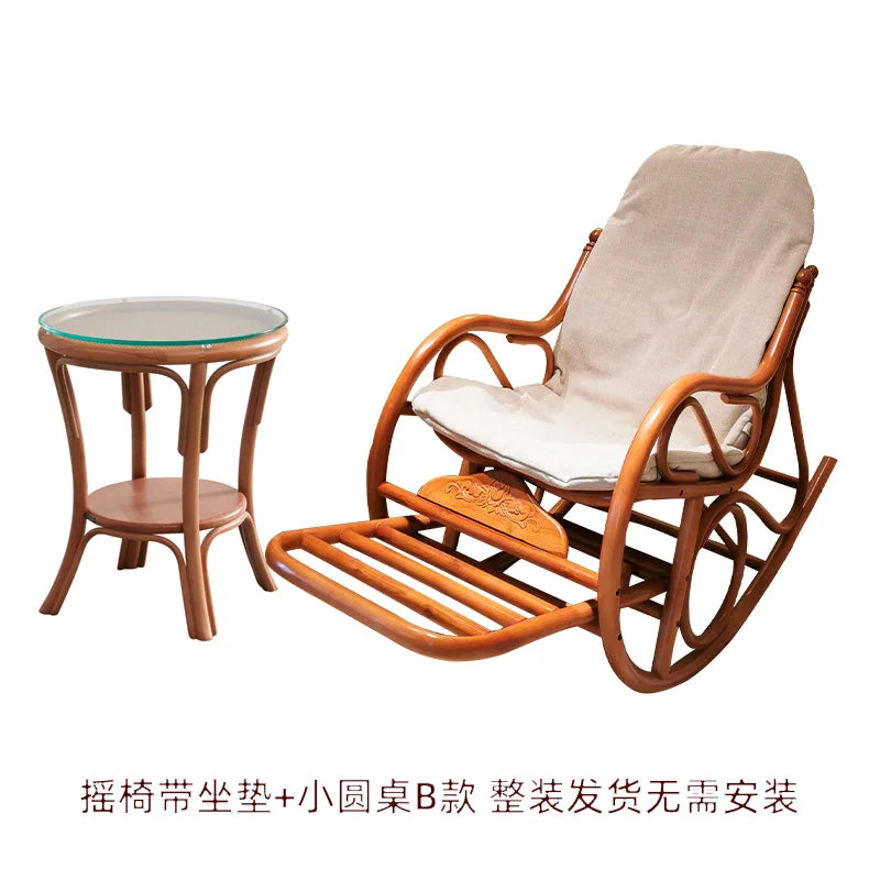 CL  household rocking chair elderly adult recliner balcony living room leisure environmental protection rattan rocking chair