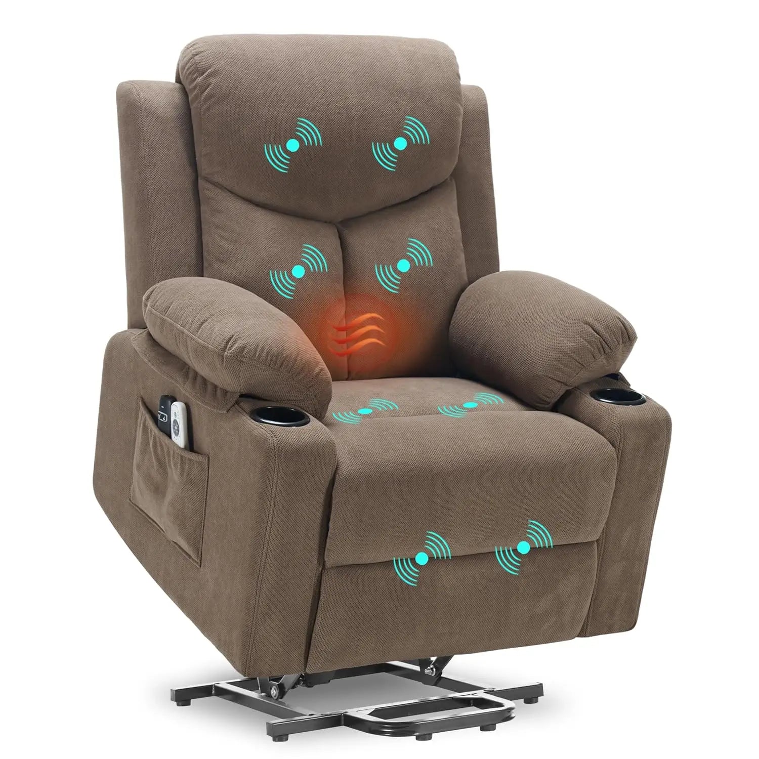 #Electric Power Lift Recliner with Massage & Heat USB Type-C Cup Holders Infinite Position for Elderly, Customized