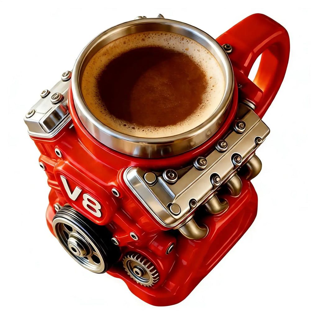 V8 Engine Shape  Insulation Water Mug Coffee Travel Mug Mechanical Cup Stainless Steel Engine Travel Mugs For Men Car Enthusiast
