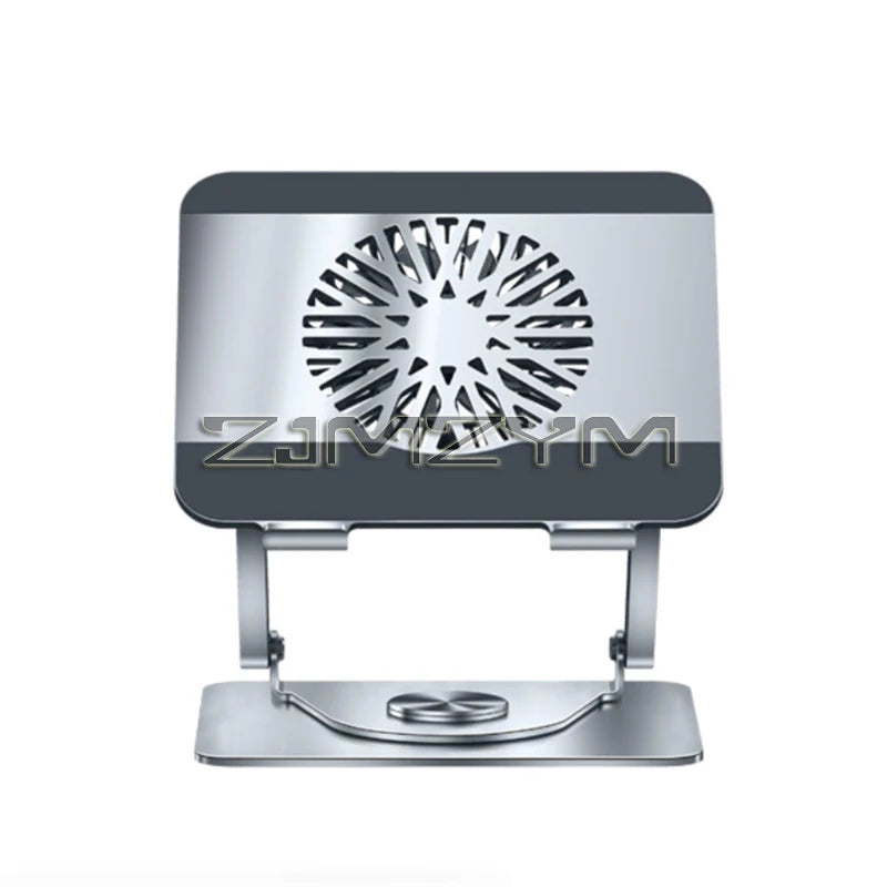 Desktop Laptop Stand 360° Rotatable Metal Tablet Cooling Stand with Folding Fan Radiator Support Lift Anti-skid