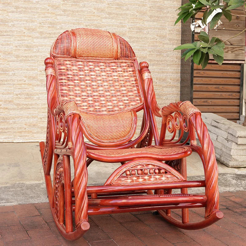 New Chinese style carefree courtyard lunch break with stretching massage pedal rocking chair