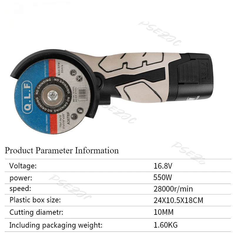 Household Mini Angle Grinder Polishing Machine 16.8V Lithium Battery Small Cutting Machine Handheld