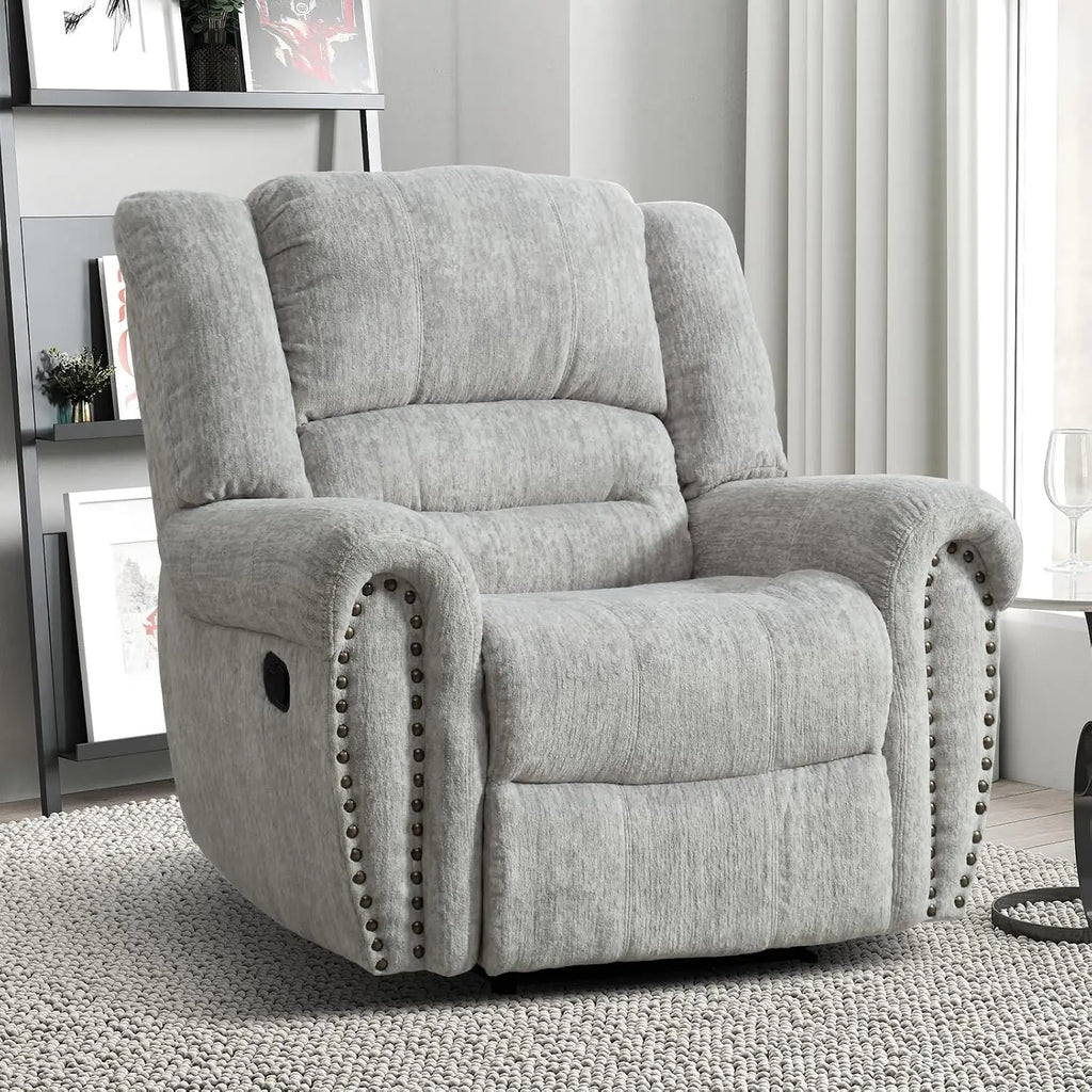 Leather Recliner Chair, Heavy Duty Manual Reclining Sofa Single Lounge Sofa for Living Room, Home Theater Seating,, Customized