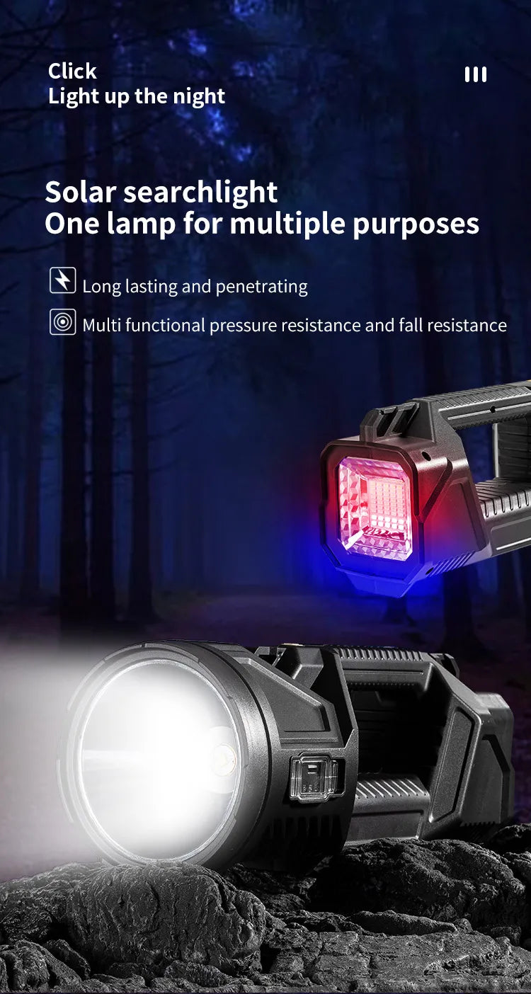 Powerful Spotlight Portable Searchlight Large Capacity Lithium Battery Rechargeable Lamp With Power Bank Function Flashlight