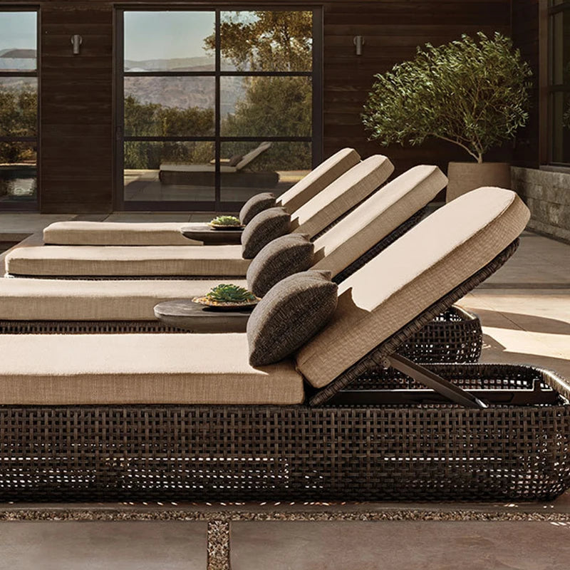 Outdoor PE Rattan Sofa Set，Waterproof All-Weather Patio Furniture, Removable Cushions for Garden,Poolside,Balcony