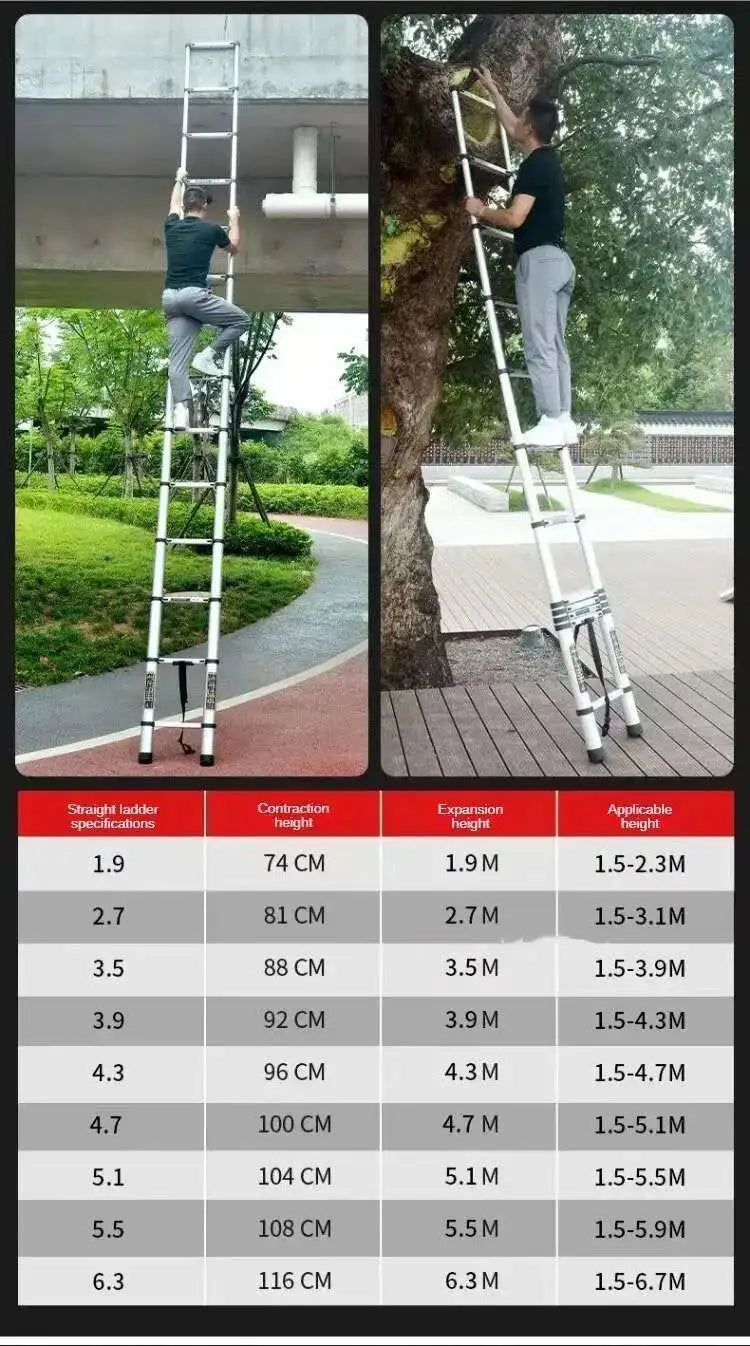 Alloy Telescopic Step Ladder Multi-functional Lifting Engineering Stairs Thickened Herringbone Ladders Folding Stairs