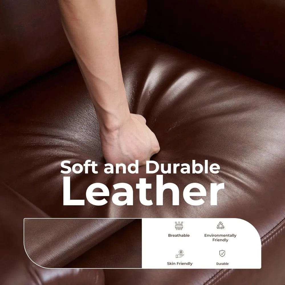Leather Recliner Chair Massage and Heat Living Room