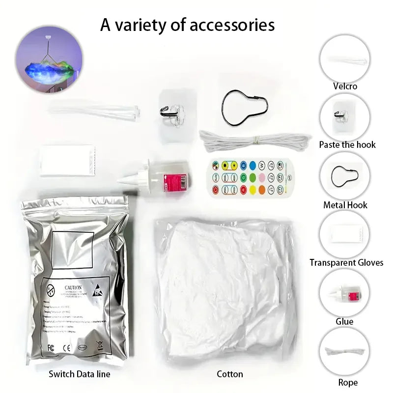 DIY Cloud Light Strip RGBIC LED Strip Lights with APP & Remote Control LED Cotton Cloud Ceiling Light for Gaming Room Decoration