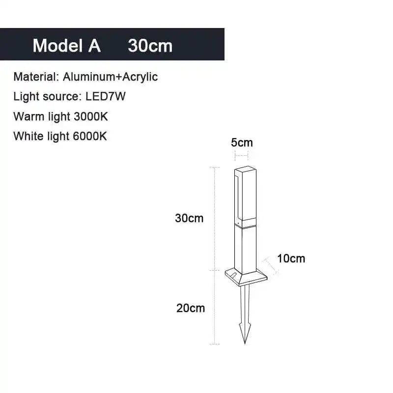 Outdoor LED Lawn Lamp 30CM 60CM 80CM 85~265V Waterproof IP65 Aluminum Acrylic Street light For Garden Courtyard Villa Lighting