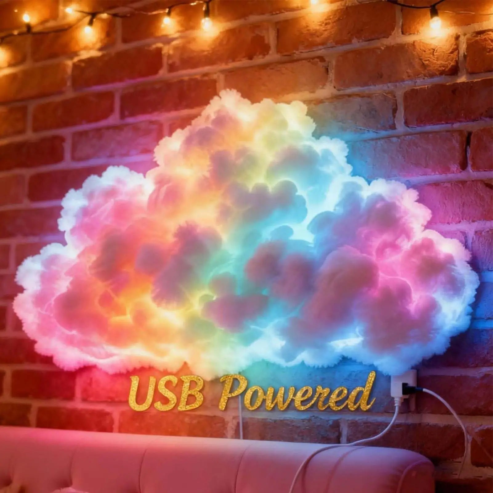 3D Thunder Cloud LED Light with Music - USB Powered Mood Lamp for Ceiling, Bedroom, Desk, Party, Festival & Photography Decor