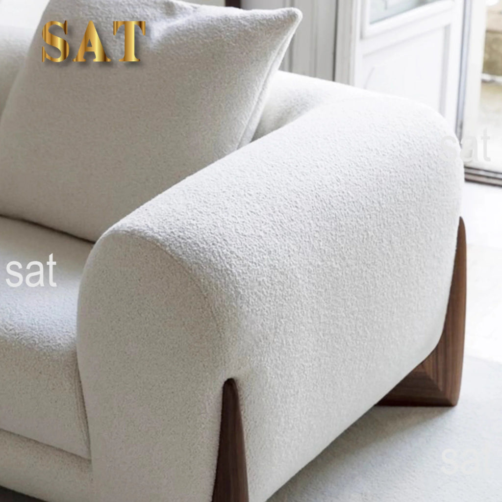 # Nordic Modern Luxury Cream White Sherpa Living Room Sofa Set Velvet Modular 3-seater Apartment Villa Hotel Leisure Sof