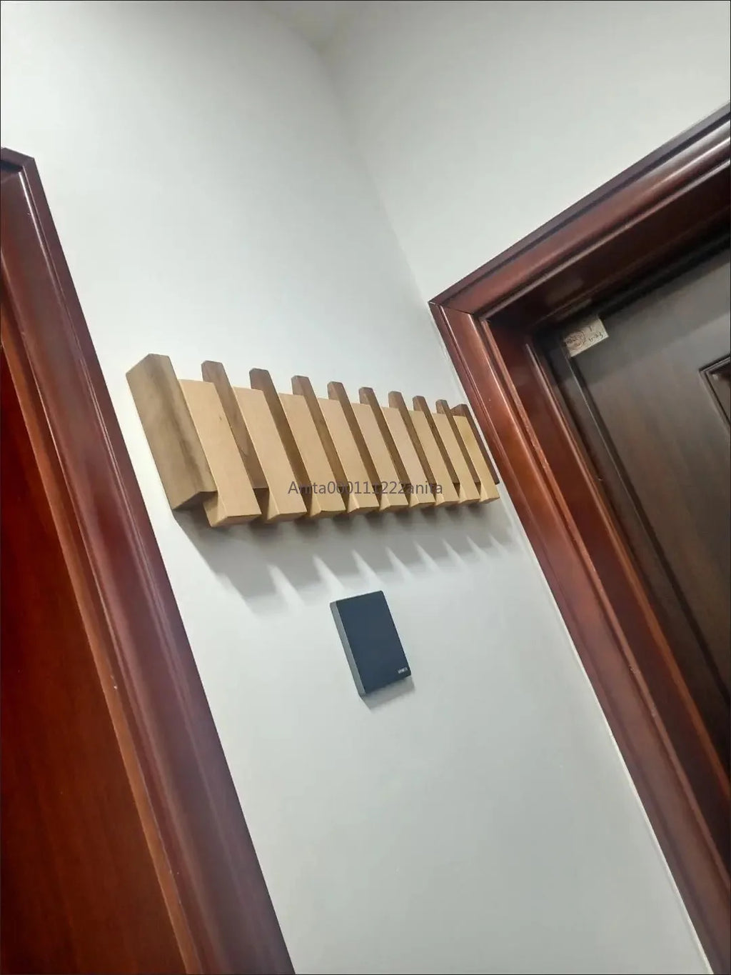 Solid Wood Door Back Coat Hooks Entrance Rack No Drilling Wall Mounted Clothes Hanger for Home Decor