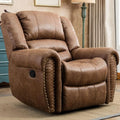 Leather Recliner Chair, Classic and Traditional Manual Recliner Chair with Comortable Arms and Back Single Soa or Living Room, N
