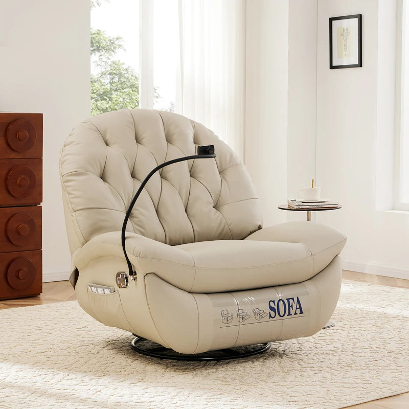 LSL Furniture Genuine Leather Electric Sofa Single Multi-Functional Leisure Recliner Rocking Chair