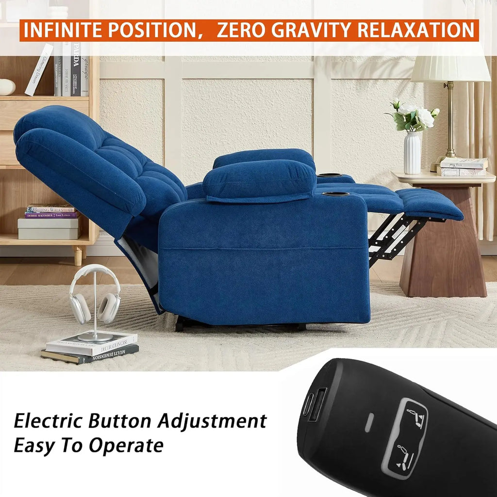 #Electric Power Lift Recliner with Massage & Heat USB Type-C Cup Holders Infinite Position for Elderly, Customized