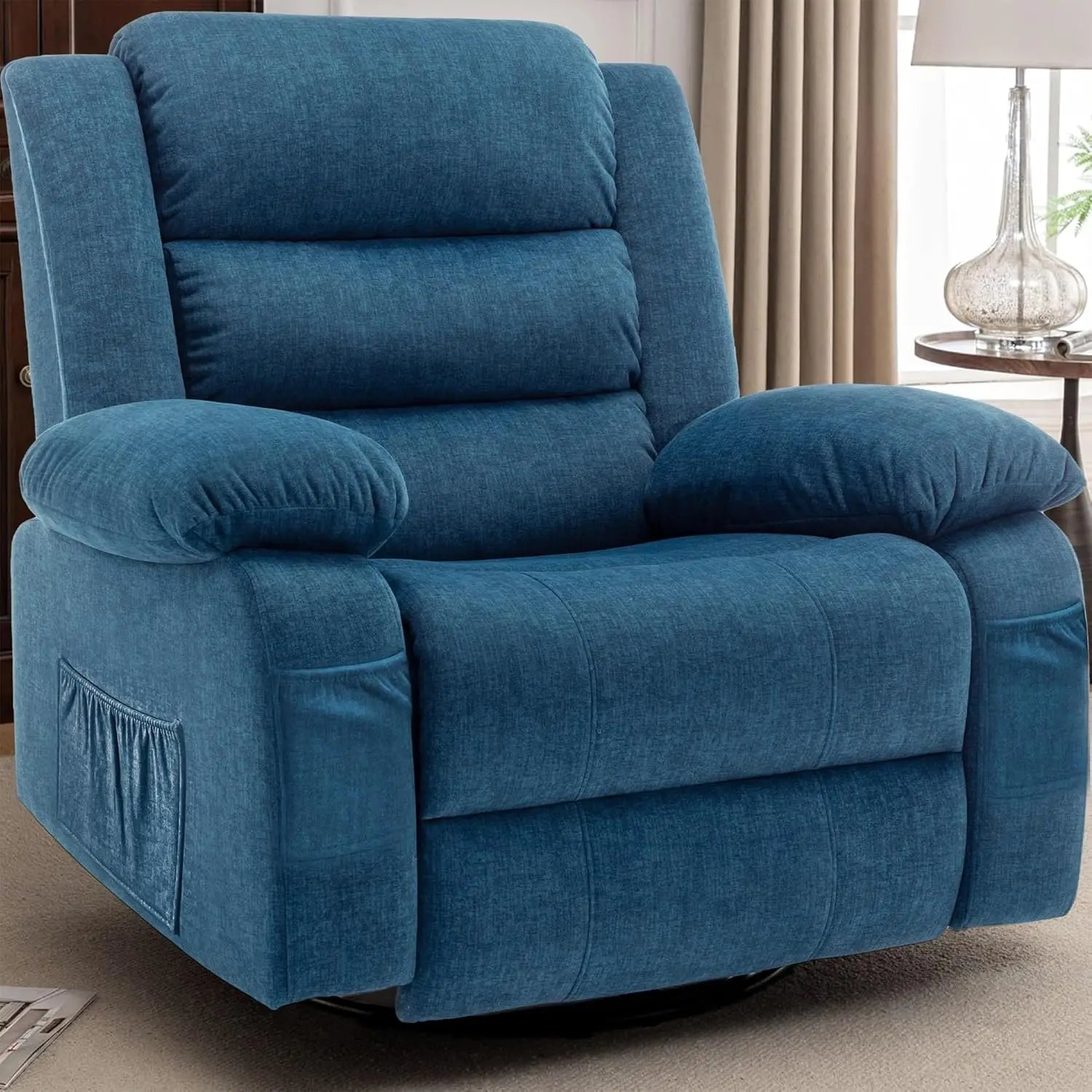 Oversized Recliner Chair, Extra Wide Rocking Chair with Massage and Heat, 360° Swivel Rocker Recliner for Adults,, Custom