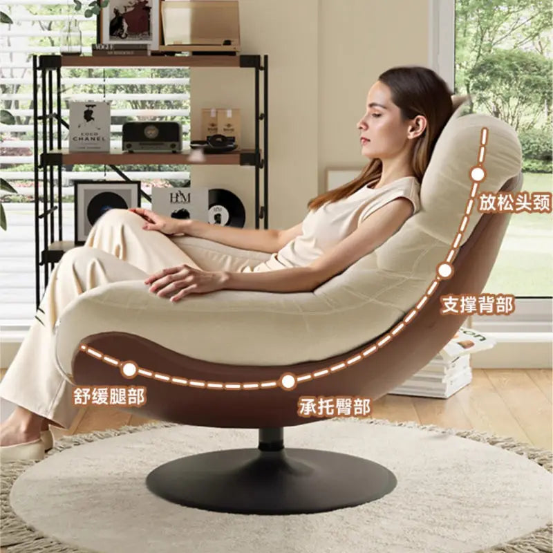 Portable Rocking Chairs 360 Swivel Velvet Metal Luxury Nordic Modern Leather Accent Leisure Set