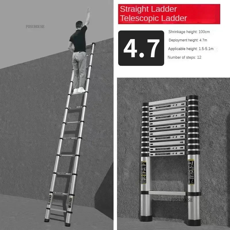 Folding Ladder for Construction Site Metal Telescopic Modern Thickened Ladders Creative Multifunctional Step Ladders for Home G