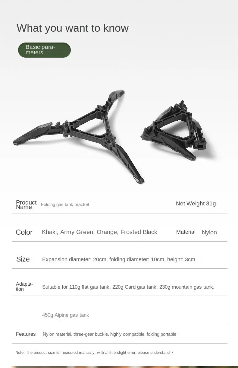 Portable Foldable Gas Bottle Tripod Stand Outdoor Camping Gas Tank Bracket Support Base for Gas Cartridge