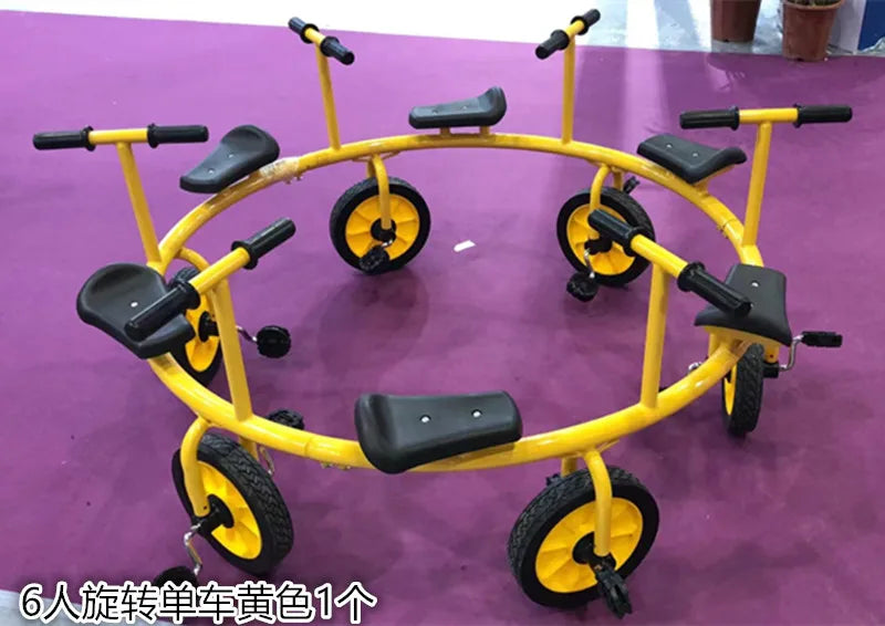 Kindergarten multi-person rotating bicycle, three or four people six people eight people outdoor bicycle transfer