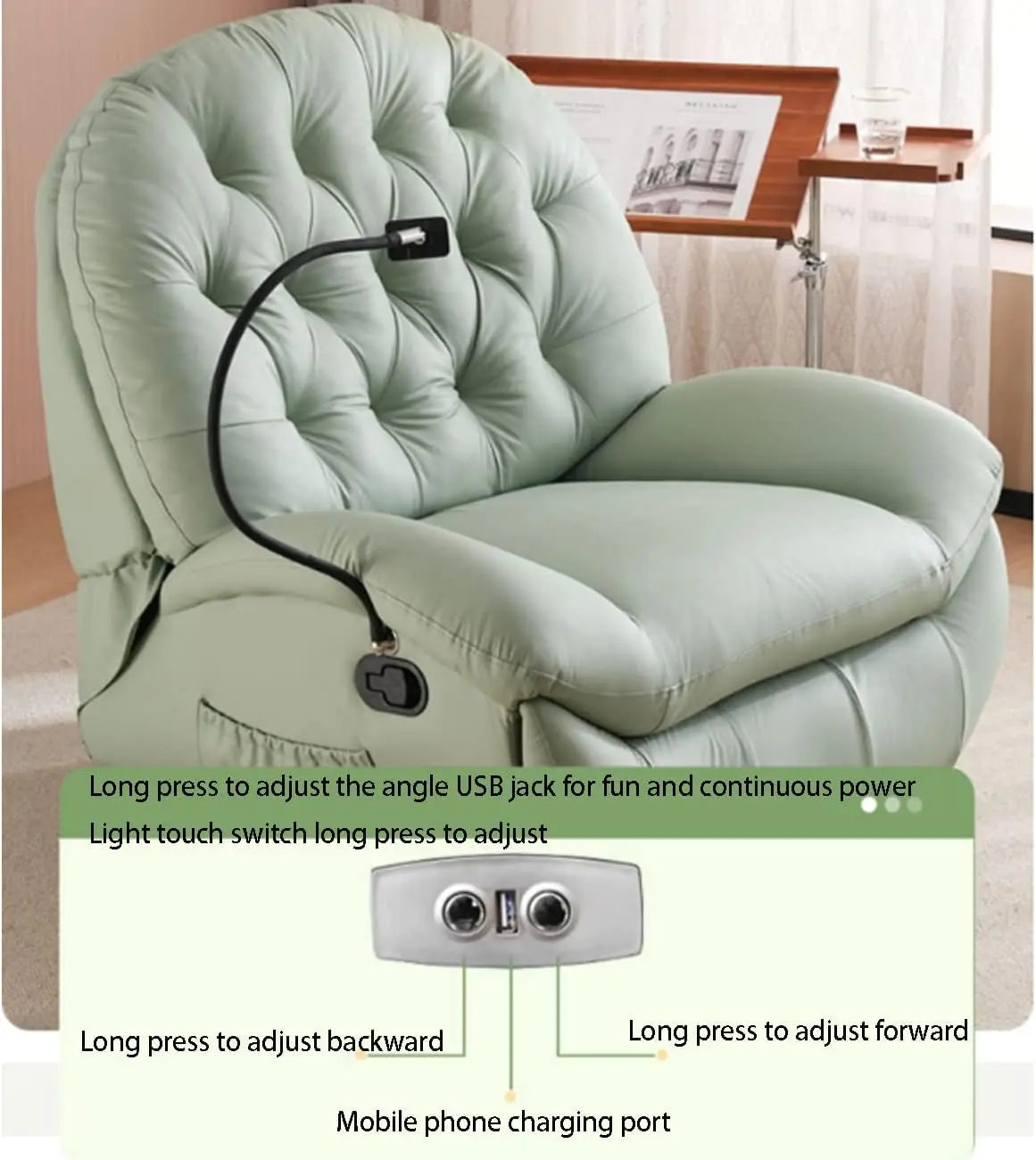 2026 Manual operation rotation  Lazy couch  high quality comfortable Modern Lounge Single Recliner Sofa