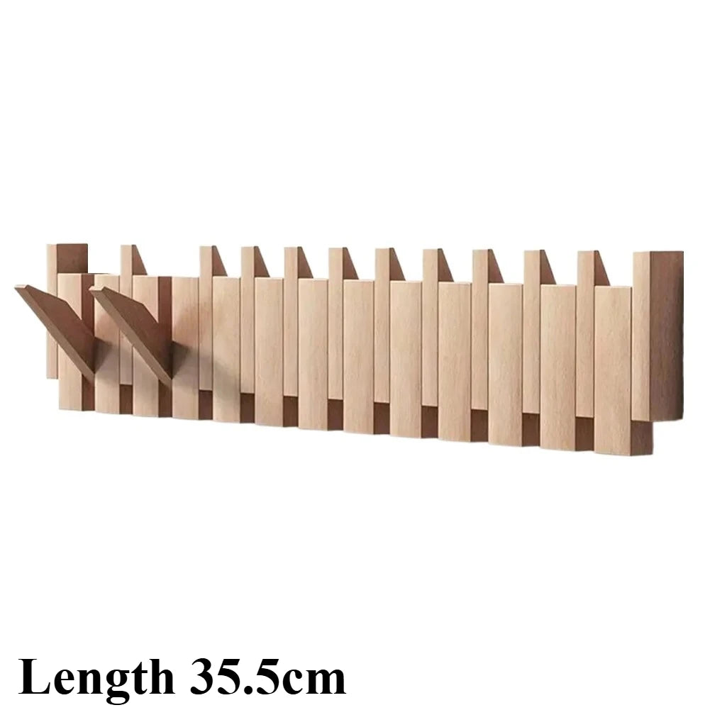 Natural wood wall-mounted piano coat rack, porch wall art hook closet kitchen bedroom porch