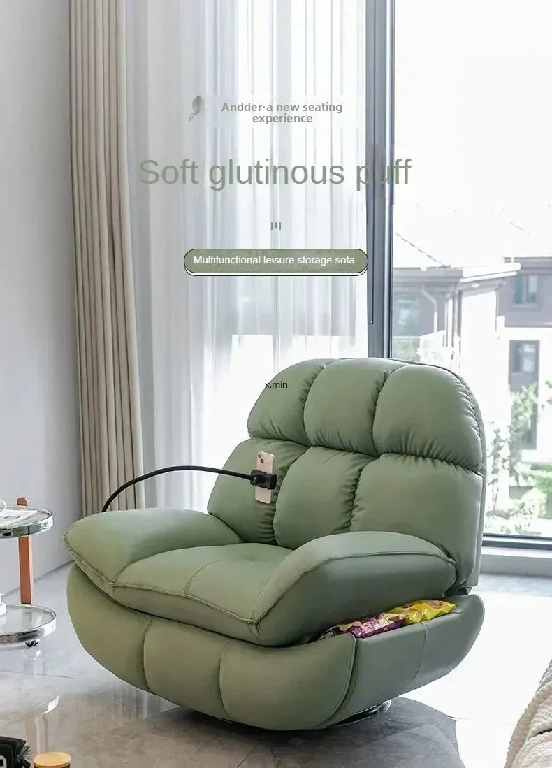 Smart Electric Lazy Sofa Recliner Single Leisure Chair with Sleep Function for Modern Living Room Lounge  Leather Sectional Sofa